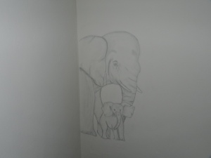 Seeing the tree looked a little lonely, I decided to try my hand at elephants!